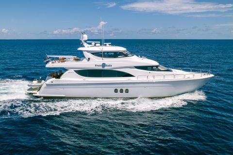 2008 hatteras 80 motor yacht sky lounge pirate radio fort lauderdale florida for sale