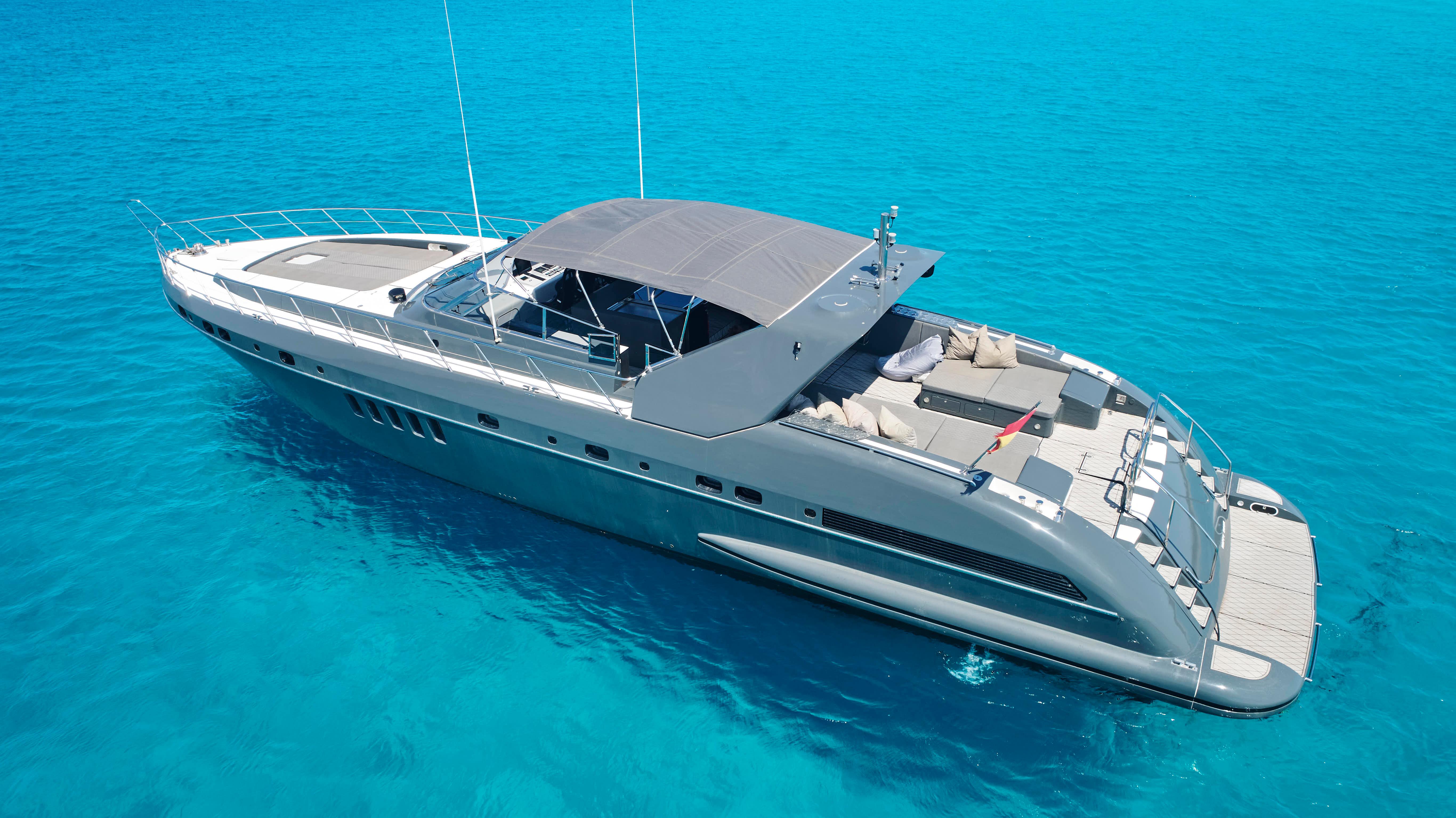 Happy Hour 2004 Mangusta 80 Open Yacht For Sale in Puerto Banus ES-MA Happy Hour 2004 Mangusta 80 Open Yacht For Sale in Puerto Banus ES-MA